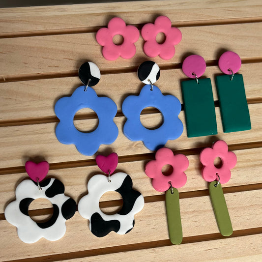 Flower Clay Earrings